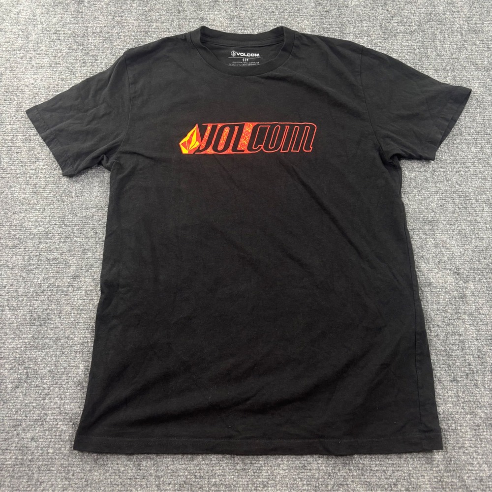Volcom T-Shirt Small Black Graphic Logo Short Sleeve Mens